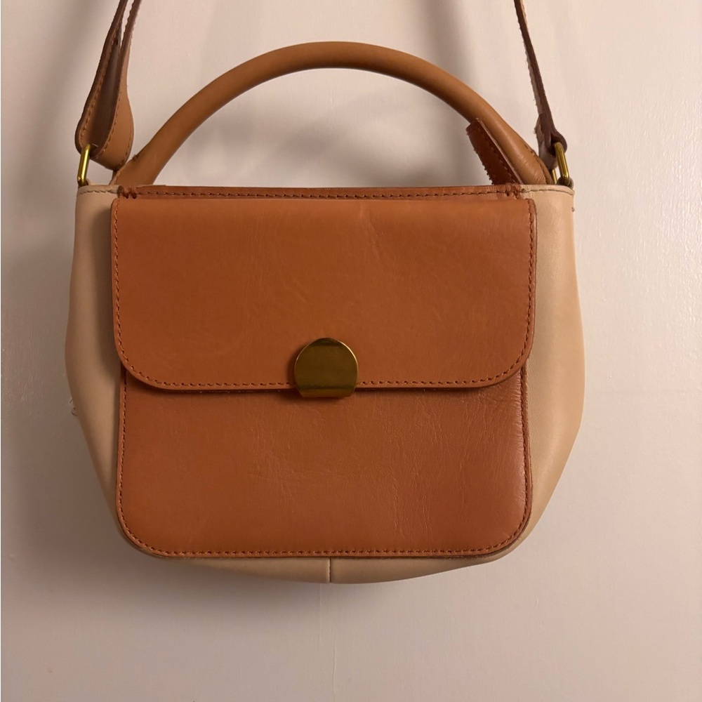 Madewell Tan and Cream Shoulder Bag